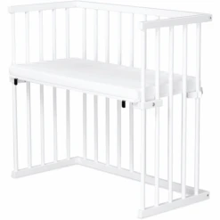 Dreamgood Beistellbett Buche Weiß Lackiert | Matratze Prime Air