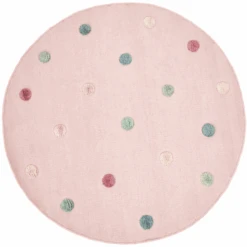 LIVONE Kinderteppich COLORMOON Rosa/multi 130 Cm Rund