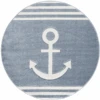 LIVONE Kinderteppich Kids Love Rugs Anker Rund Blau/weiss