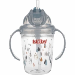 Nuby Nûby 360° Trinklhalmtasse Aus Tritan 240 Ml In Grau