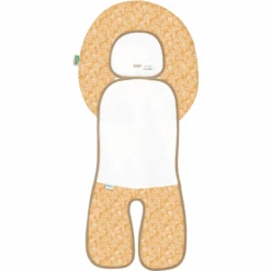 Odenwälder Autositz-Auflage Babycool White Leaves Mustard