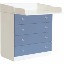 Polini Kids Baby Wickelkommode Simple 1580 Weiß-blau