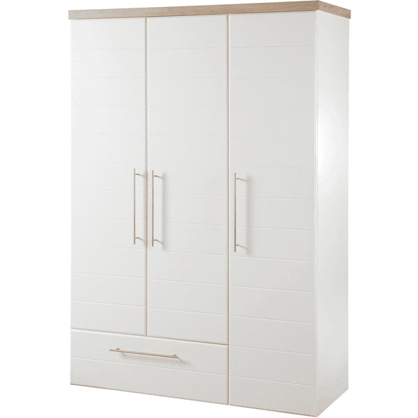 Roba Kleiderschrank Nele 3-türig Weiß 1 Roba Kleiderschrank Nele 3-türig Weiß